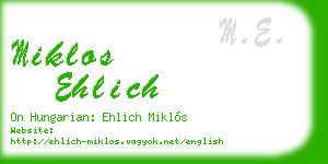 miklos ehlich business card
